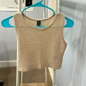 waffle patterned shein swim cover up